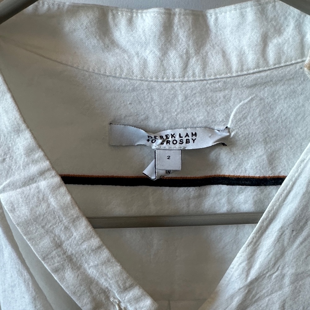 10 Crosby Derek Lam Cream Blouse with Black Accents - Picture 2 of 4